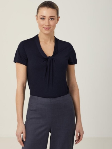 Picture of NNT Ladies Matt Jersey Twist Neck Short Sleeve Top